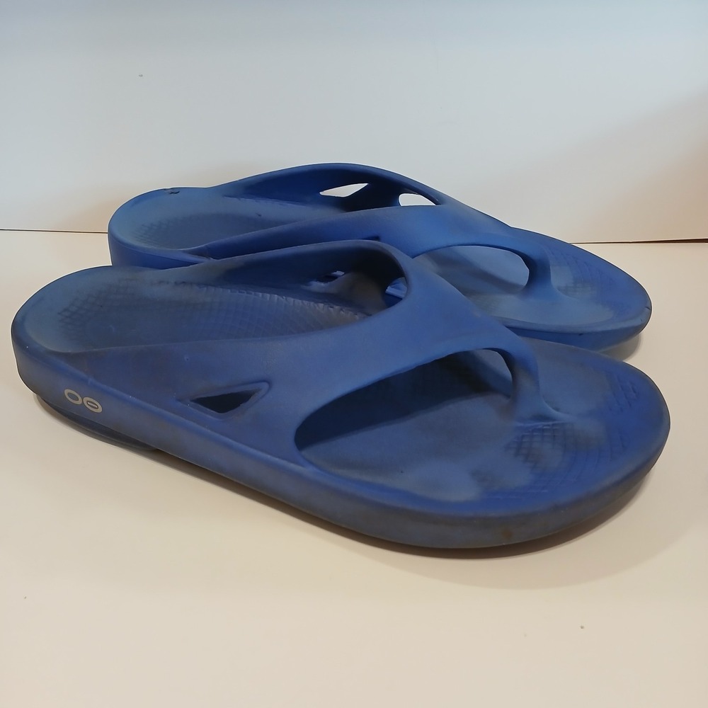 Oofos OOriginal Recovery Sandal Blue Slip On Thong Women 9 Comfort Shoes
